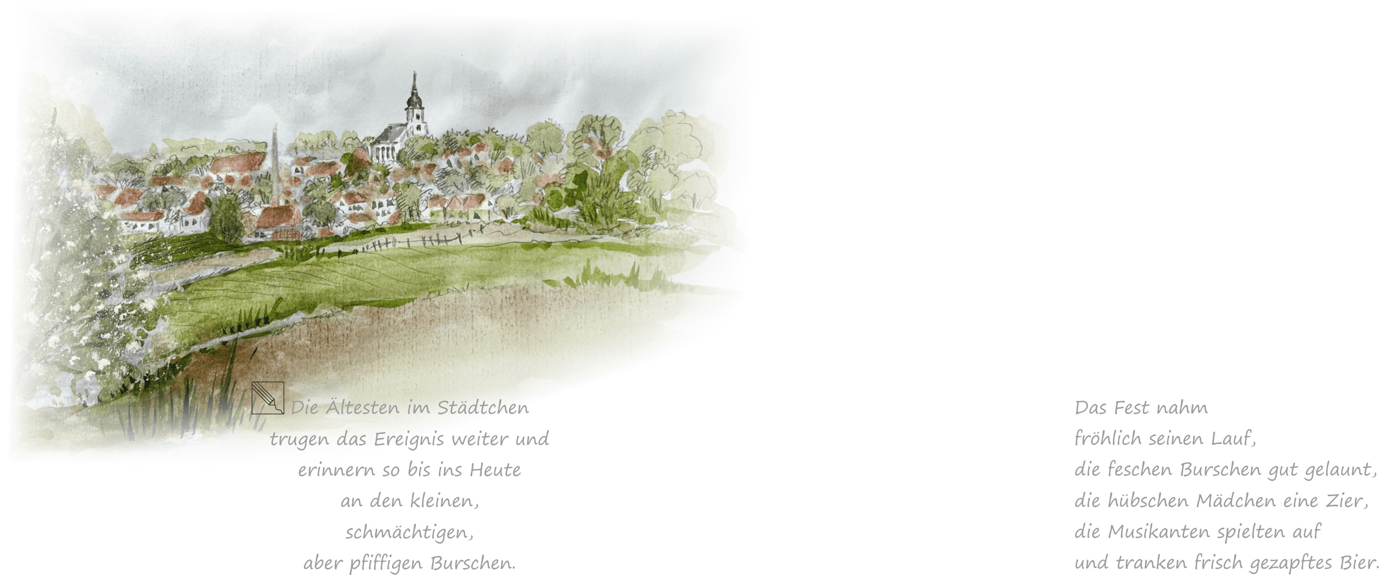 Hintergrundbild: Wasserfarbengemälde einer Stadt